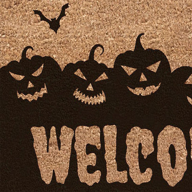 Halloween spooky welcome door mat details