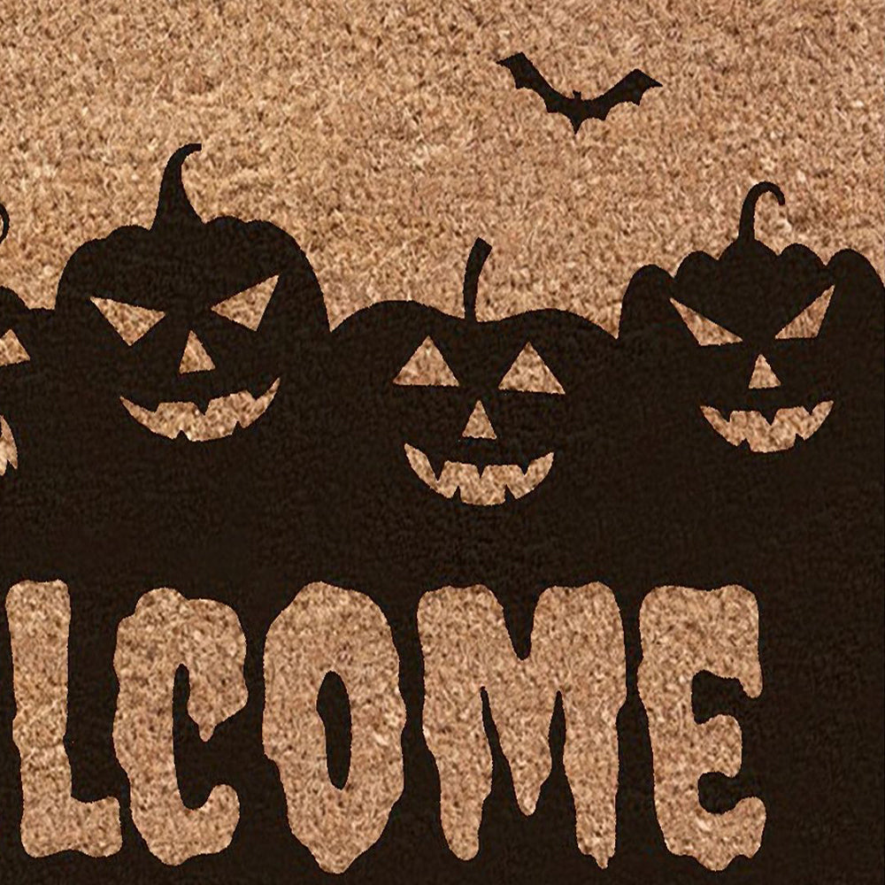 Halloween spooky welcome door mat details