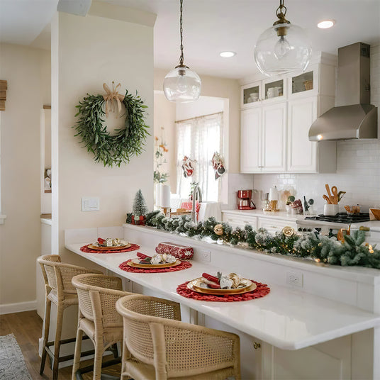 Hand Made Christmas Olive Branch Faux Wreath In The Dining Room 081342