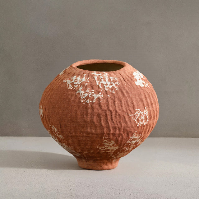 Handcrafted Rustic Ceramic Vase Artistic Decorative Pot for Tabletops Shelves and Airbnb Interiors 090825