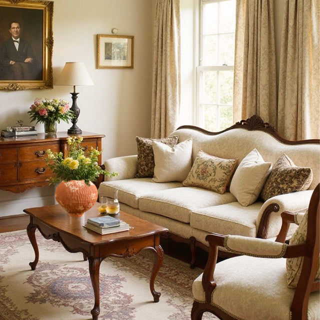 Handcrafted Rustic Ceramic Vase Artistic Decorative Pot for Tabletops Shelves and Airbnb Interiors On The Wooden End Table 090825