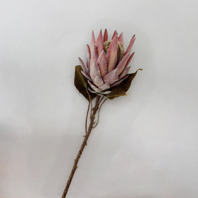 Handmade Decorative Faux Protea Cynaroides Flower Decor Orange Red 090942