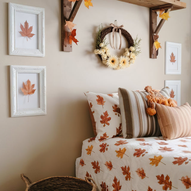 Handmade Vine Woven Flower Faux Wreath in Bedroom