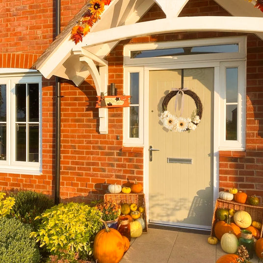 Handmade Vine Woven Flower Faux Wreath on the Wall
