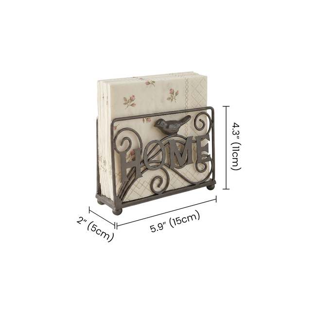 Home Bird Napkin Holder With Size Markings