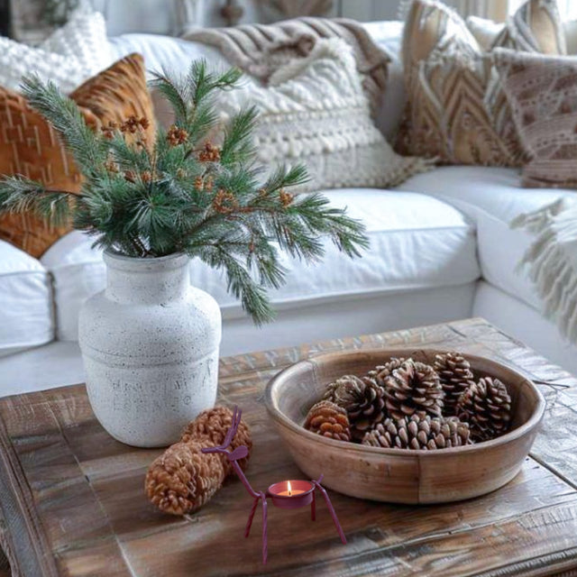 Iron Metal Deer-Shaped Candle Holder Standing Ornament Besides The Bowl 090515