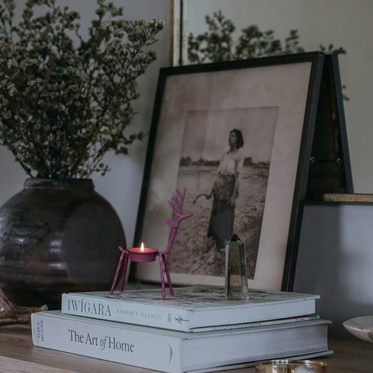 Iron Metal Deer-Shaped Candle Holder Standing Ornament Besides The Photo Frame 090515