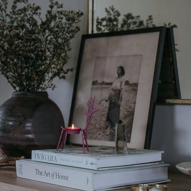 Iron Metal Deer-Shaped Candle Holder Standing Ornament Besides The Photo Frame 090515