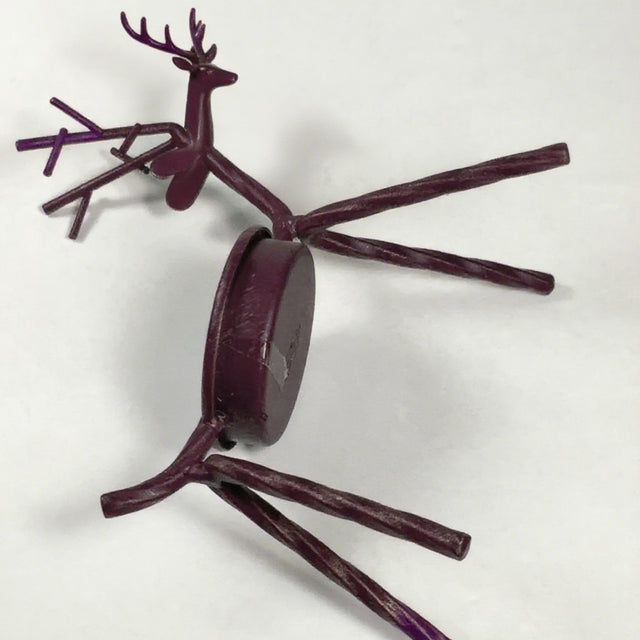 Iron Metal Deer-Shaped Candle Holder Standing Ornament Details 2 090515