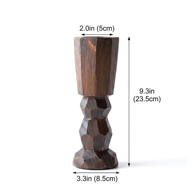 Large Wood Candle Holder With Size