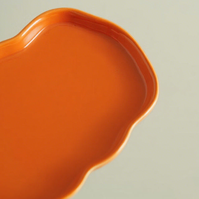 Light Luxury Pumpkin Shaped Ceramic Plate Butter Dish Details 3 081112