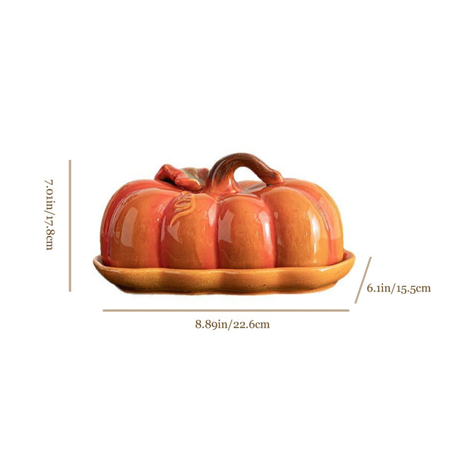 Light Luxury Pumpkin Shaped Ceramic Plate Butter Dish Size Chart 081112
