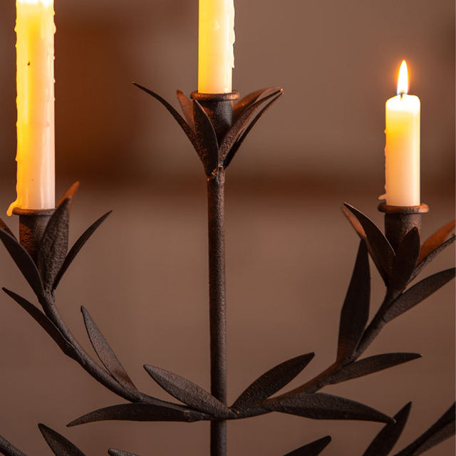 Metal Tabletop Olive Branches Candelabra details