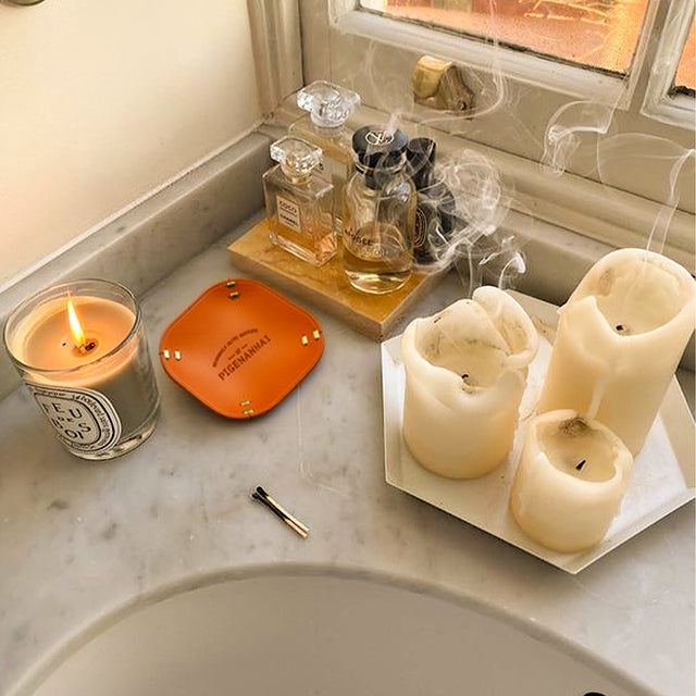 Minimalist Leather Catch All Tray Nordic Retro Valet Dish for Keys Jewelry Watch Storage On The Vanity Top 090929