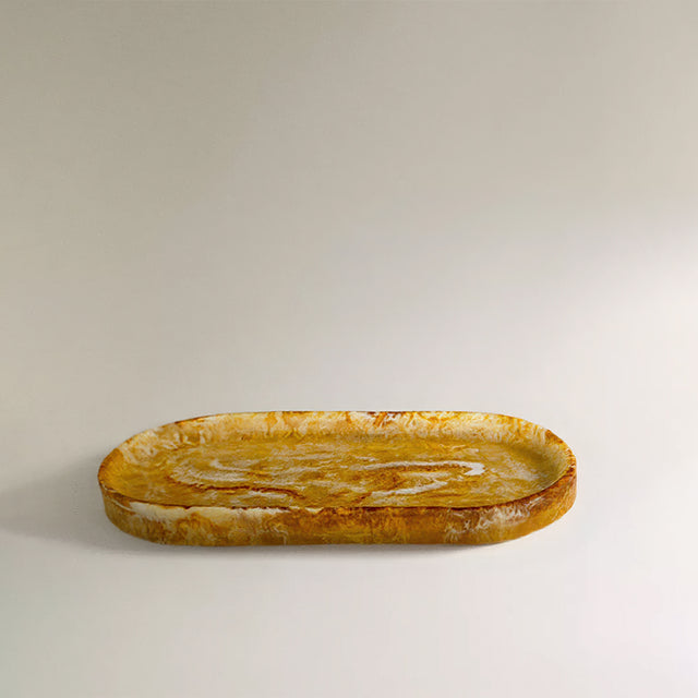 Modern Luxury Amber Long Oval Tray