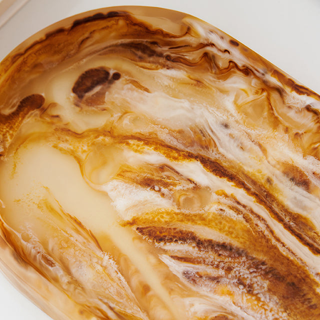 Modern Luxury Amber Long Oval Tray Detail