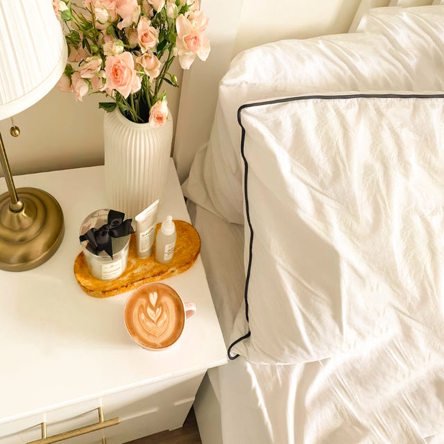 Modern Luxury Amber Long Oval Tray in the Bedroom