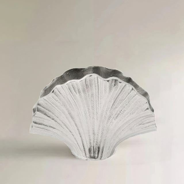 Modern Luxury Metal Aluminum Silver Ginkgo Leaf-Shaped Vase Decorative Ornament 090812