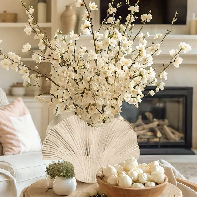 Modern Luxury Metal Aluminum Silver Ginkgo Leaf-Shaped Vase Decorative Ornament Besides The Bowl 090812