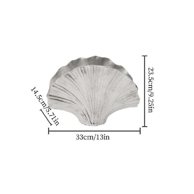 Modern Luxury Metal Aluminum Silver Ginkgo Leaf-Shaped Vase Decorative Ornament Size Chart 090812