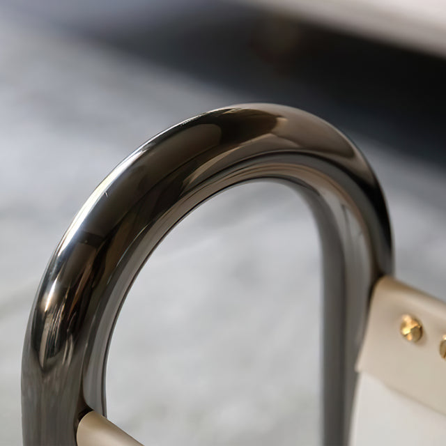 Modern Luxury Metal and Leather Magazine Rack Book Shelf Detail