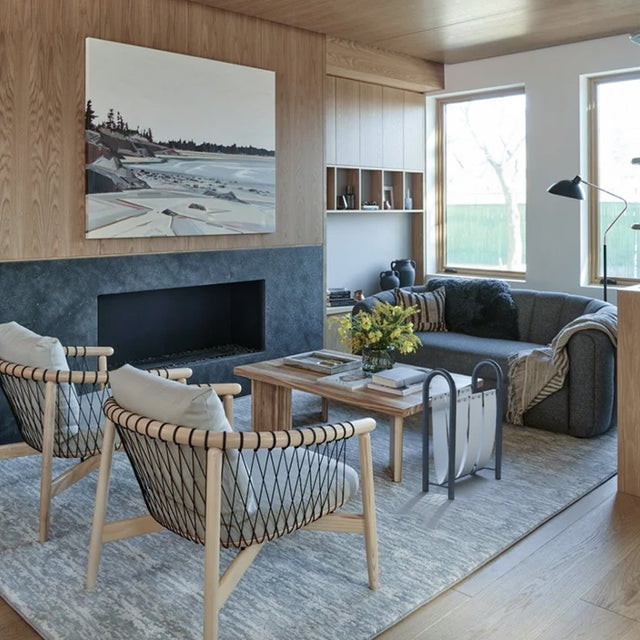 Modern Luxury Metal and Leather Magazine Rack Book Shelf in the Living Room