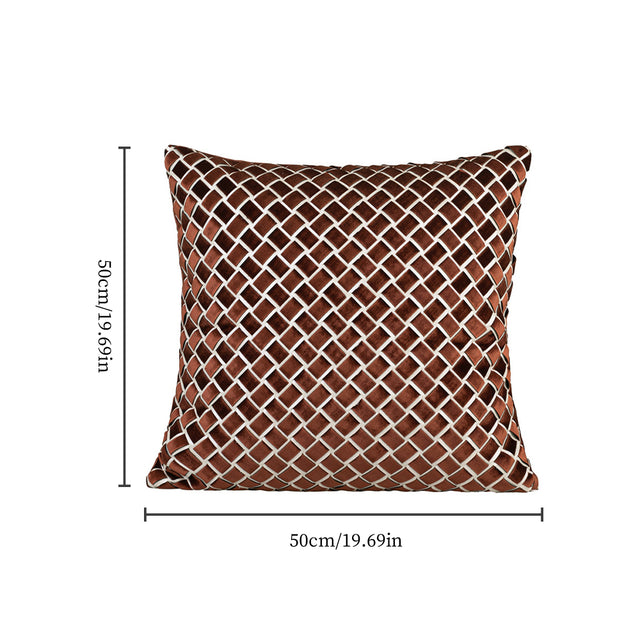 Modern Luxury Minimalist Hand-Woven Orange-Brown Cushion Pillow Size Chart