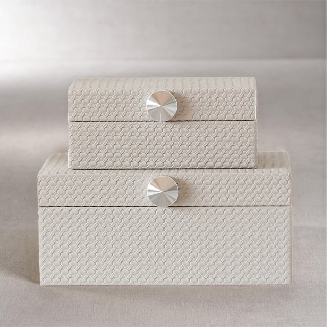 Modern Minimalist Woven Leather Storage Box Quartz Gray Decorative Organizer for Jewelry Vanity Living Room