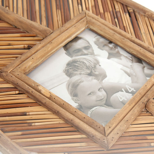 Moroccan-Wabi-Sabi-wall-hanging-picture-frame-with-reed-decor-close-up-06091