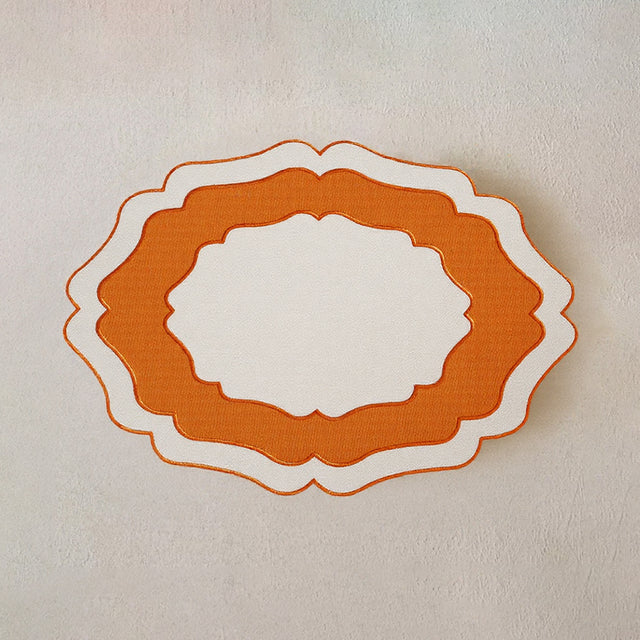 Natural Minimalist Two Tone Linen Table Mats for Dining Heat Resistant Stylish Table Decor 090818