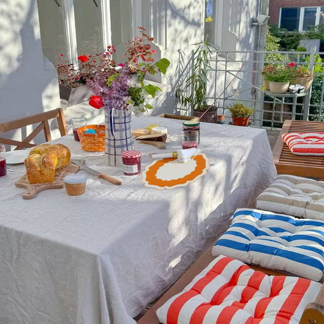 Natural Minimalist Two Tone Linen Table Mats for Dining Heat Resistant Stylish Table Decor On The Table With White Tablecloth 090818