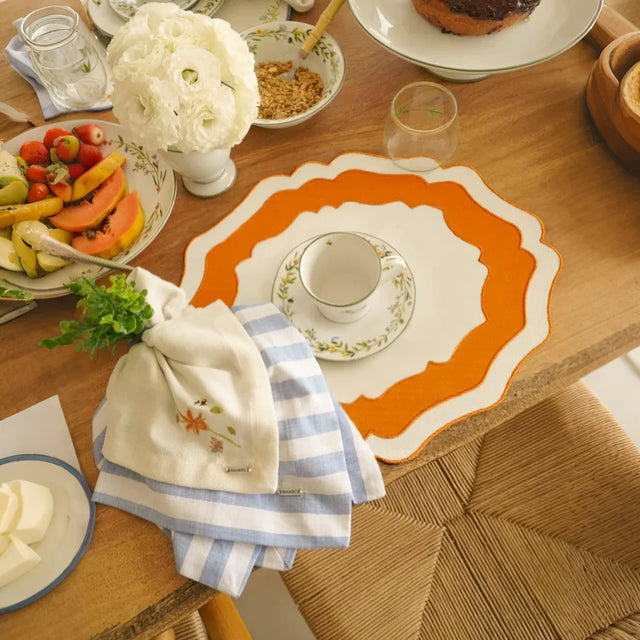 Natural Minimalist Two Tone Linen Table Mats for Dining Heat Resistant Stylish Table Decor Under The Teacup And Saucer 090818