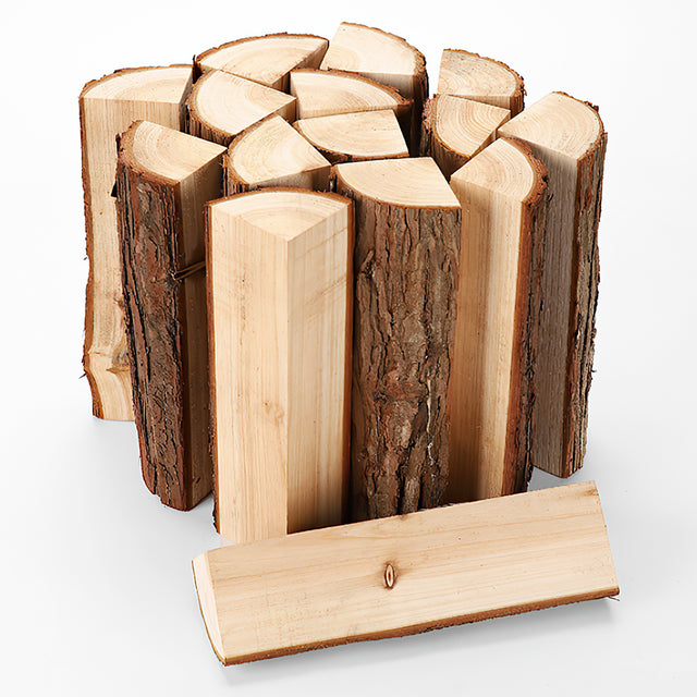 Natural Quartered Fir Wood Log Decorative Ornament Set of 12 Details 2 090513