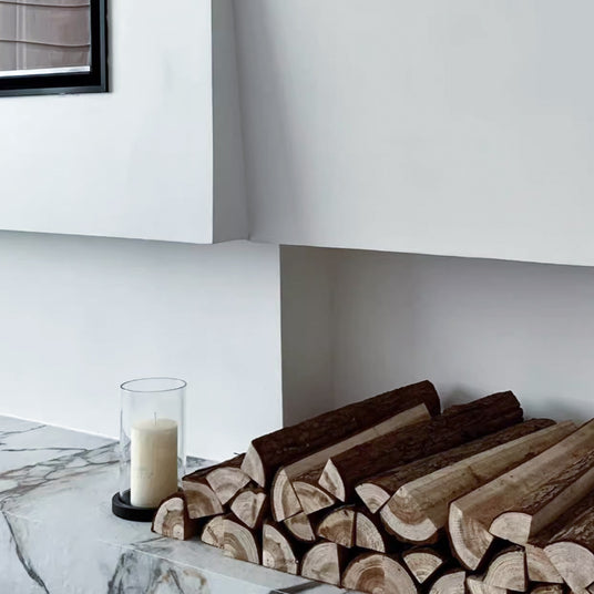 Natural Quartered Fir Wood Log Decorative Ornament Set of 12 On The Marble Countertop 090513