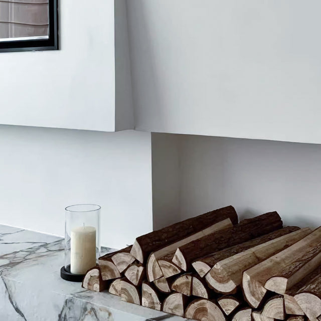 Natural Quartered Fir Wood Log Decorative Ornament Set of 12 On The Marble Countertop 090513