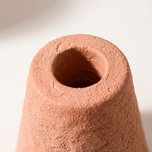 Ceramic Taper Candle Holder — Sculptural Cone & Ring Candlestick for Mantel, Shelf & Tabletop, Modern Minimalist Accent
