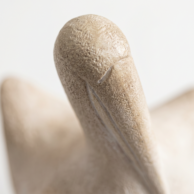 Resin Pelican Bird Sculpture, 14.5" Coastal Bird Statue with Stone Texture Finish — Boho Farmhouse Figurine for Living Room Shelf, Coffee Table & Entryway Décor