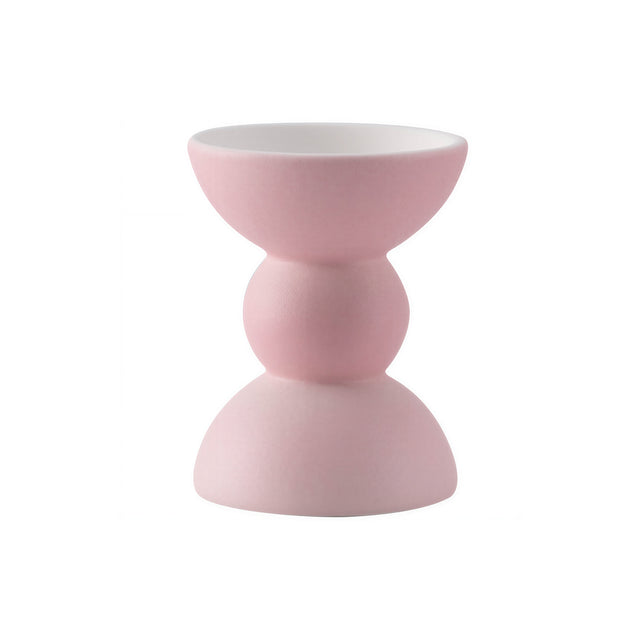 Pink Ceramic Hourglass Candle Holder