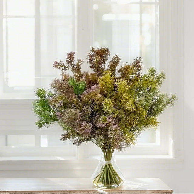 Plastic Artificial Green Plants Set on the table