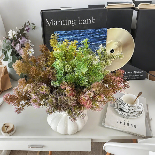 Plastic Artificial Green Plants Set on the table