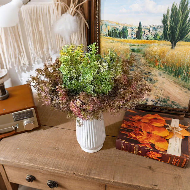 Plastic Artificial Green Plants Set on the table