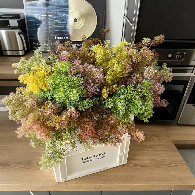 Plastic Artificial Green Plants Set on the table