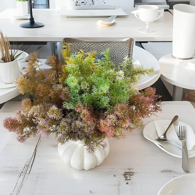 Plastic Artificial Green Plants Set on the table