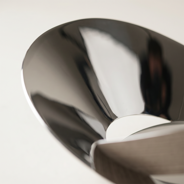 Polished metal bowl close shot
