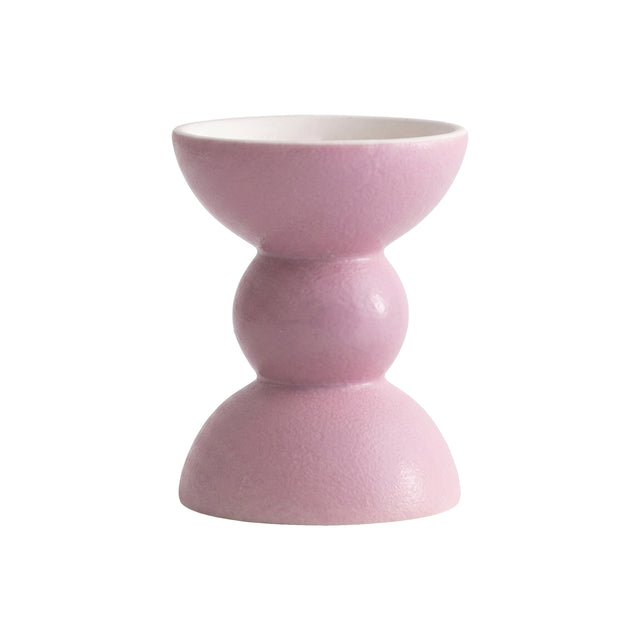 Purple Hourglass Ceramic Candle Holder