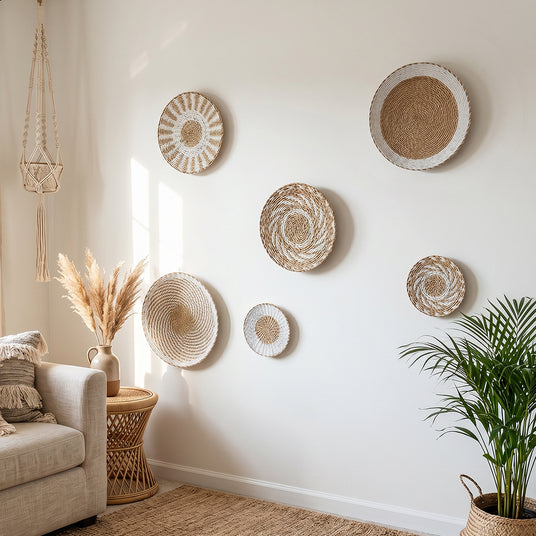 Rattan wall art home interior