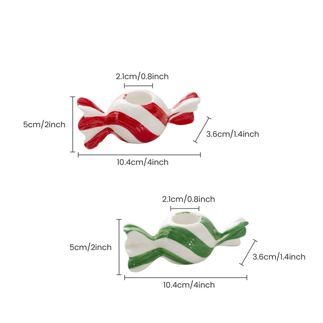 Red Green Candy Candle Holders With Size