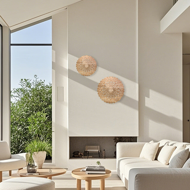 Round Hollow Engraved Hanging Wall Decor hanging on wall