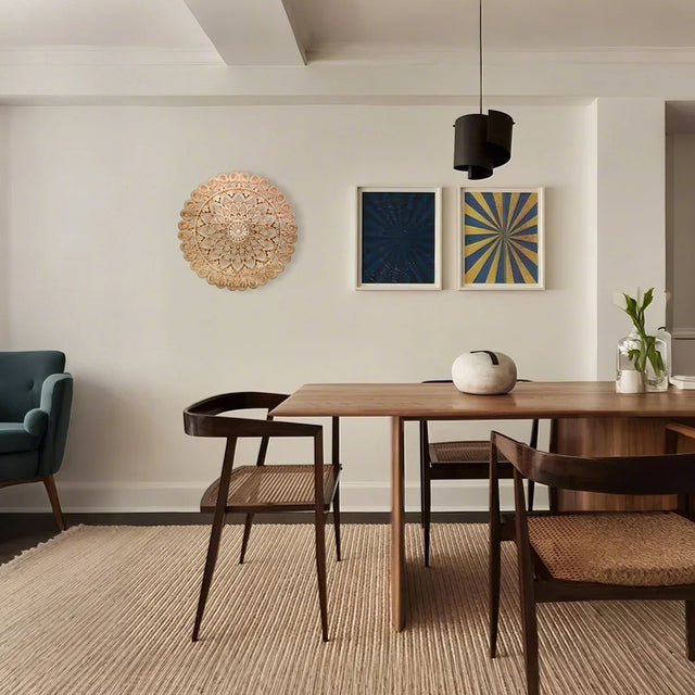 Round Hollow Engraved Hanging Wall Decor hanging on wall