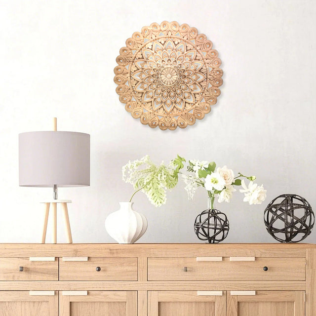Round Hollow Engraved Hanging Wall Decor hanging on wall